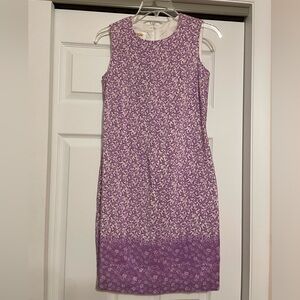 Talbots 100% Pure Silk Lavender Floral Dress - Size 2P